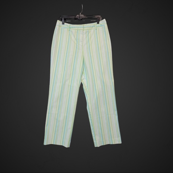 Talbots Women Stripe Flat Front Ankle Length Pants Casual Formal Size 12 - Picture 7 of 11